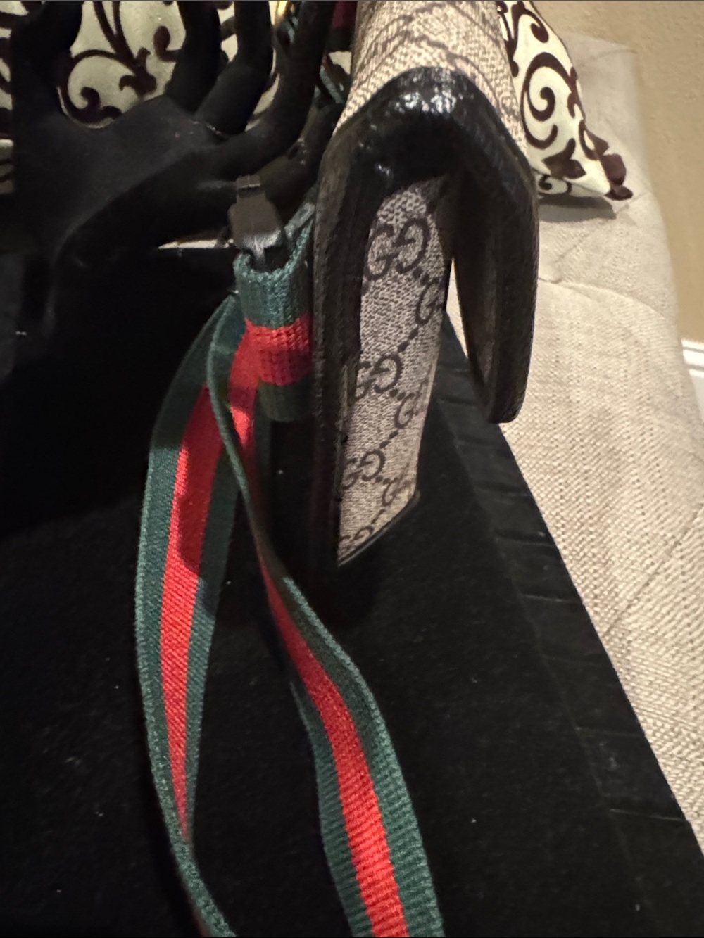 NEW Gucci Supreme Monogram Neo Vintage Web Belt Bag Black - Picture 5 of 12